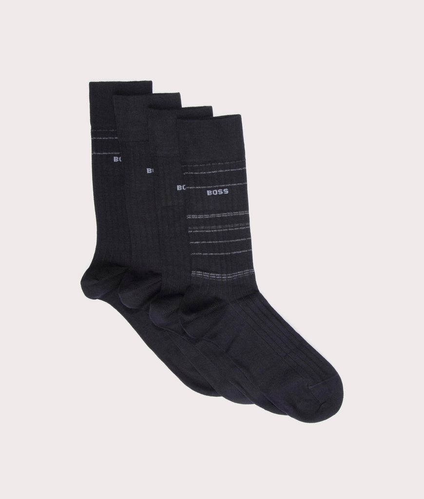 Hugo Boss Mens 4 Pack RS Rib Socks